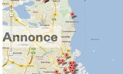 Kort over danske restauranter i Michelin-guiden som google map